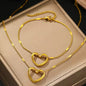 Stainless Steel Jewelry Set Novelty Twisted Heart Light Luxury High-end Sense Jewelry Set For Women Jewelry Anniversary Gift
