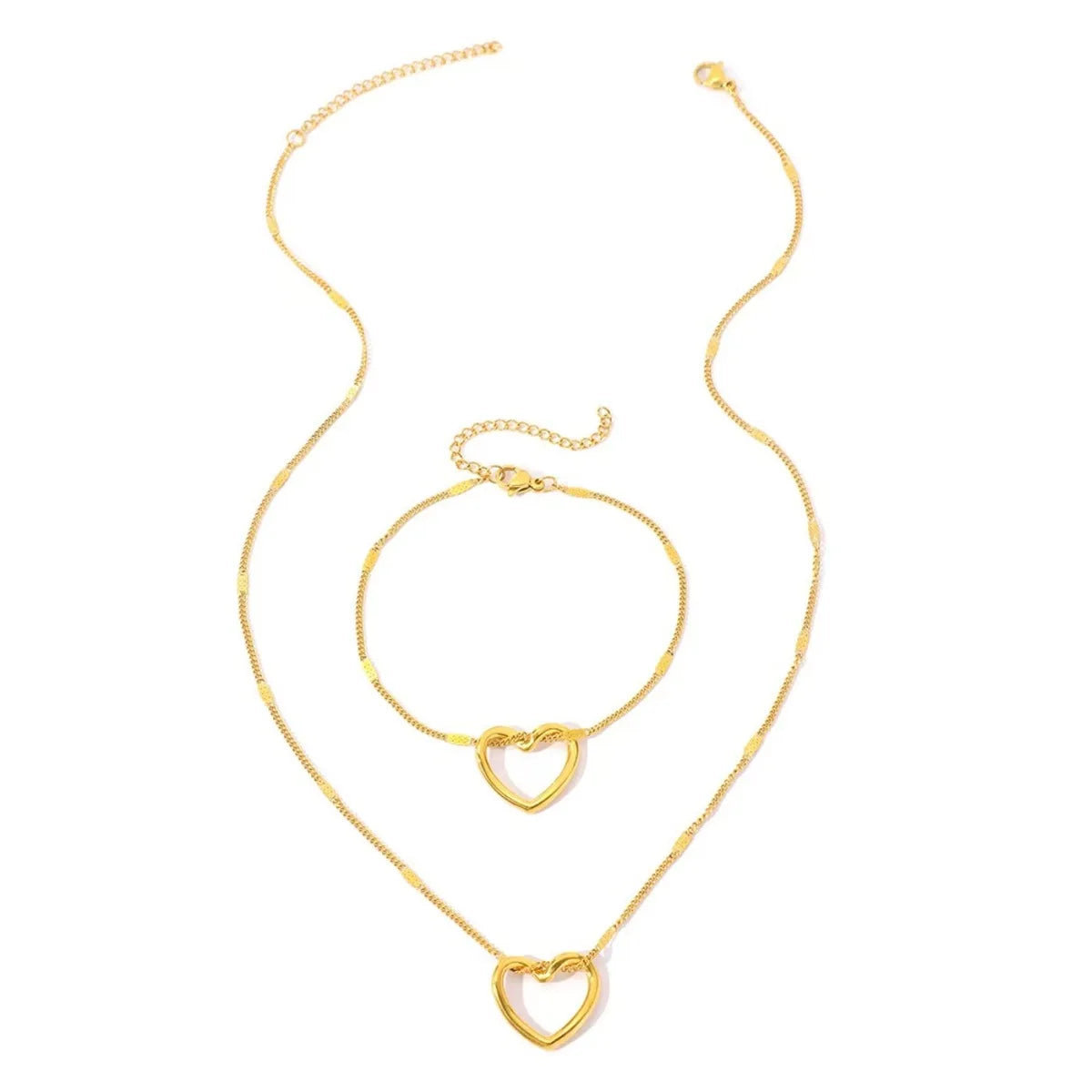 Stainless Steel Jewelry Set Novelty Twisted Heart Light Luxury High-end Sense Jewelry Set For Women Jewelry Anniversary Gift