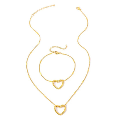 Stainless Steel Jewelry Set Novelty Twisted Heart Light Luxury High-end Sense Jewelry Set For Women Jewelry Anniversary Gift
