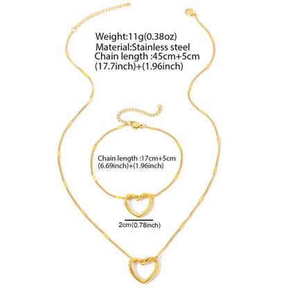 Stainless Steel Jewelry Set Novelty Twisted Heart Light Luxury High-end Sense Jewelry Set For Women Jewelry Anniversary Gift