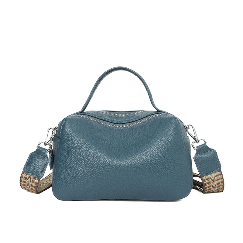Fashion Crossbody Bags Women's Genuine Leather Bag Simple High Quality Tote Bag Vintage Boston Handbag Female Shoulder Bags