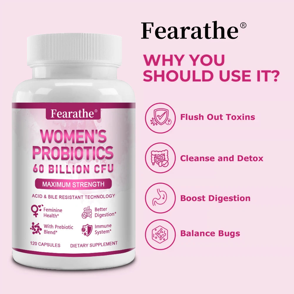Probiotics for Women 60 Billion CFU - Improves Digestion, Cleansing, Nutrient Absorption, Immune System and Urinary Health