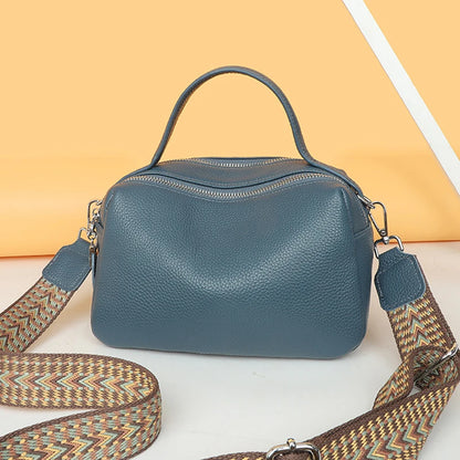 Fashion Crossbody Bags Women's Genuine Leather Bag Simple High Quality Tote Bag Vintage Boston Handbag Female Shoulder Bags
