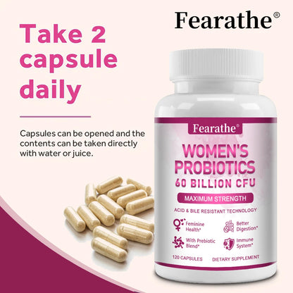 Probiotics for Women 60 Billion CFU - Improves Digestion, Cleansing, Nutrient Absorption, Immune System and Urinary Health