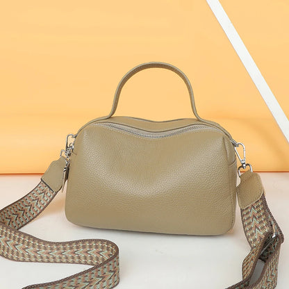 Fashion Crossbody Bags Women's Genuine Leather Bag Simple High Quality Tote Bag Vintage Boston Handbag Female Shoulder Bags