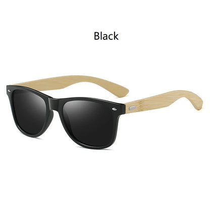 Fashion Bamboo Wood Vintage Square Sunglasses Men Women Luxury Brand Designer Sun Glasses Wooden Driving Fishing UV400 Eyewear