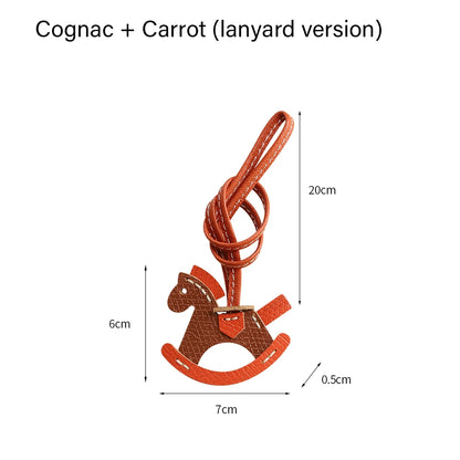 CRAZYSMITH Leather Bag Charms Horse Bag Charm Lanyard Pony Hanging Cute Animal Ornament for Longchamp Bag Gift Bag Accessories