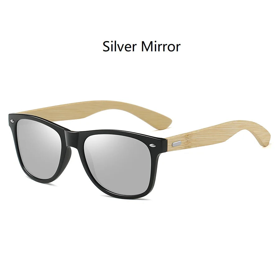 Fashion Bamboo Wood Vintage Square Sunglasses Men Women Luxury Brand Designer Sun Glasses Wooden Driving Fishing UV400 Eyewear
