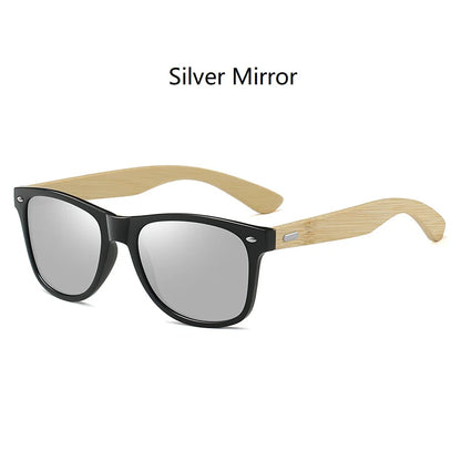 Fashion Bamboo Wood Vintage Square Sunglasses Men Women Luxury Brand Designer Sun Glasses Wooden Driving Fishing UV400 Eyewear