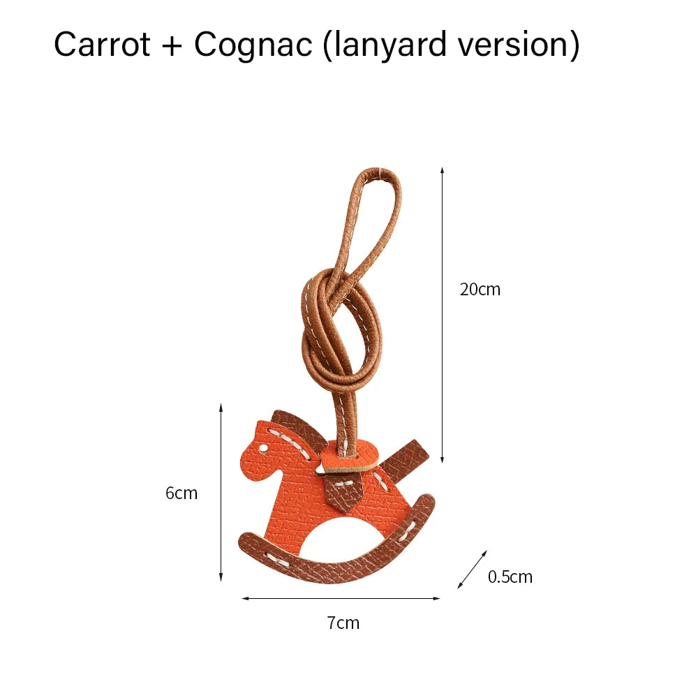 CRAZYSMITH Leather Bag Charms Horse Bag Charm Lanyard Pony Hanging Cute Animal Ornament for Longchamp Bag Gift Bag Accessories