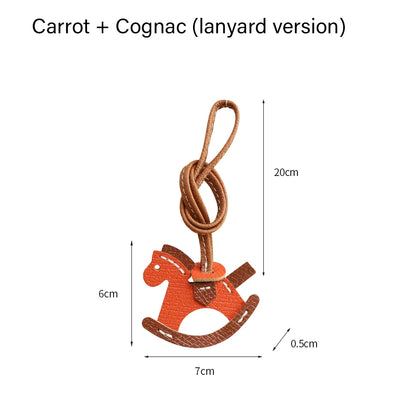 CRAZYSMITH Leather Bag Charms Horse Bag Charm Lanyard Pony Hanging Cute Animal Ornament for Longchamp Bag Gift Bag Accessories