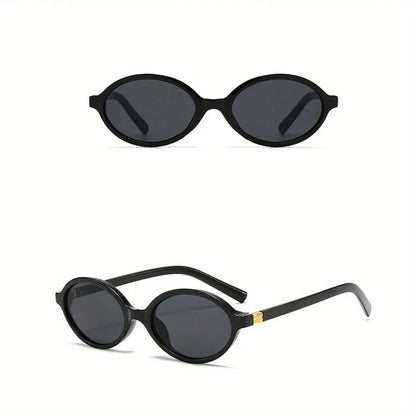 Retro Oval Fashion Glasses with Anti-Glare Lenses - Chic Small Frame, Ideal for Party Wear & Travel, Glasses Accessories
