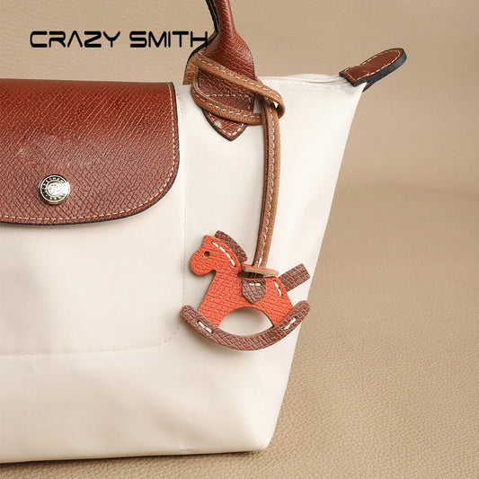 CRAZYSMITH Leather Bag Charms Horse Bag Charm Lanyard Pony Hanging Cute Animal Ornament for Longchamp Bag Gift Bag Accessories