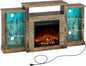 Fireplace TV Stand with LED Lights and Power Outlets, TV Console for 32" 43" 50" 55" 65", Entertainment Center with Ad