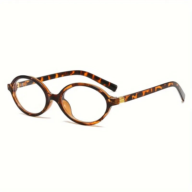 Retro Oval Fashion Glasses with Anti-Glare Lenses - Chic Small Frame, Ideal for Party Wear & Travel, Glasses Accessories