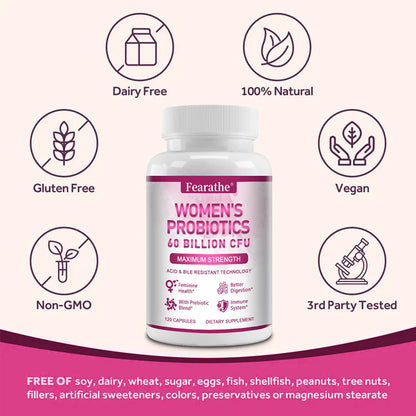 Probiotics for Women 60 Billion CFU - Improves Digestion, Cleansing, Nutrient Absorption, Immune System and Urinary Health