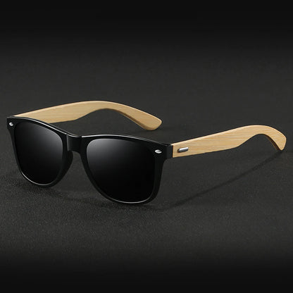 Fashion Bamboo Wood Vintage Square Sunglasses Men Women Luxury Brand Designer Sun Glasses Wooden Driving Fishing UV400 Eyewear