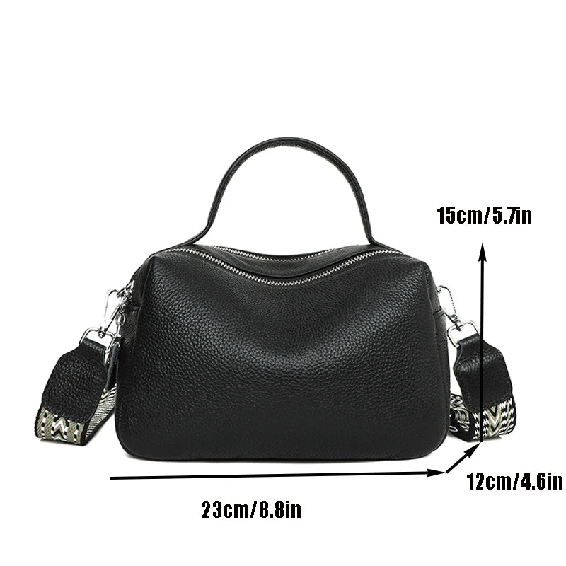 Fashion Crossbody Bags Women's Genuine Leather Bag Simple High Quality Tote Bag Vintage Boston Handbag Female Shoulder Bags