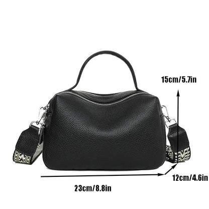 Fashion Crossbody Bags Women's Genuine Leather Bag Simple High Quality Tote Bag Vintage Boston Handbag Female Shoulder Bags