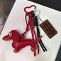 Dachshund Keychain Leather Bag Strap Design Ins Personalized Car Keychain Bag Pendant Miu Purse Sac A Main Femme Handbag Strap