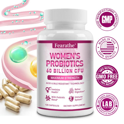 Probiotics for Women 60 Billion CFU - Improves Digestion, Cleansing, Nutrient Absorption, Immune System and Urinary Health