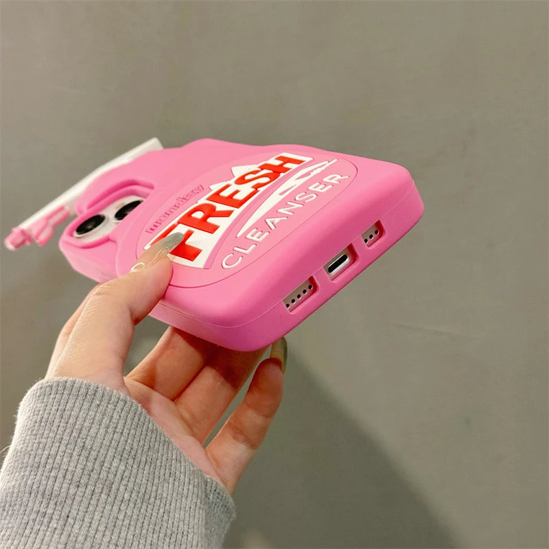 Stereo Cleaner 3D Cute Soft Silicone Case for IPhone 15 14 13 12 16 Pro Max 11 15Pro 14Pro I Phone Shockproof Cover Accessories