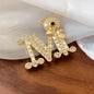 Oil Dripping Teddy Bear Brooch for Women Korean Light Luxury Inlaid Rhinestone Brooches Girl Cute Accessories Gifts Wholesale