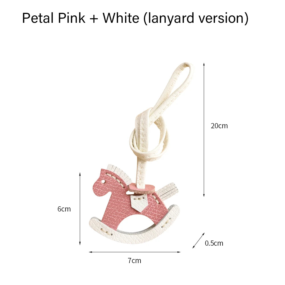 CRAZYSMITH Leather Bag Charms Horse Bag Charm Lanyard Pony Hanging Cute Animal Ornament for Longchamp Bag Gift Bag Accessories
