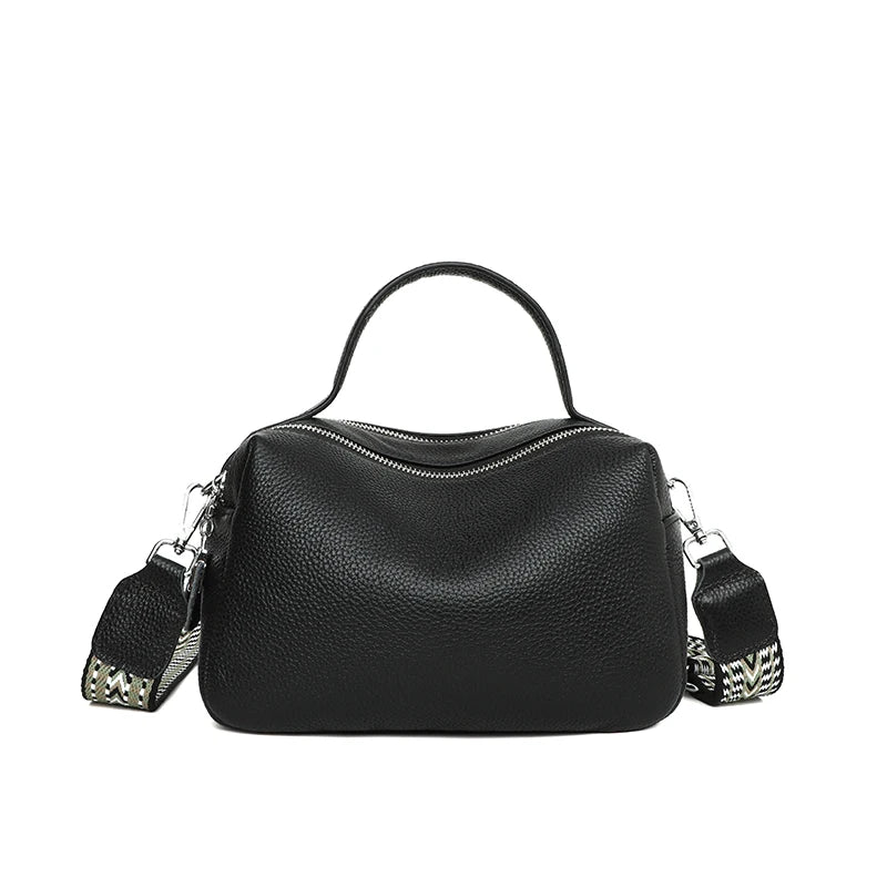 Fashion Crossbody Bags Women's Genuine Leather Bag Simple High Quality Tote Bag Vintage Boston Handbag Female Shoulder Bags