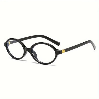 Retro Oval Fashion Glasses with Anti-Glare Lenses - Chic Small Frame, Ideal for Party Wear & Travel, Glasses Accessories