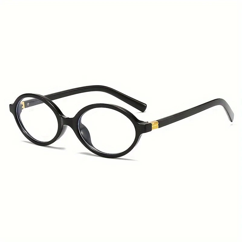 Retro Oval Fashion Glasses with Anti-Glare Lenses - Chic Small Frame, Ideal for Party Wear & Travel, Glasses Accessories