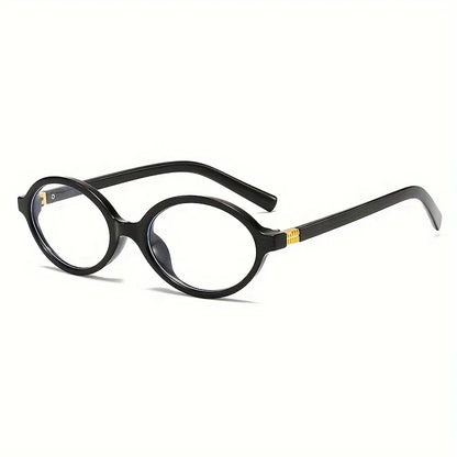 Retro Oval Fashion Glasses with Anti-Glare Lenses - Chic Small Frame, Ideal for Party Wear & Travel, Glasses Accessories