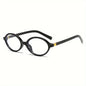 Retro Oval Fashion Glasses with Anti-Glare Lenses - Chic Small Frame, Ideal for Party Wear & Travel, Glasses Accessories