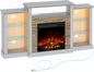 Fireplace TV Stand with LED Lights and Power Outlets, TV Console for 32" 43" 50" 55" 65", Entertainment Center with Ad